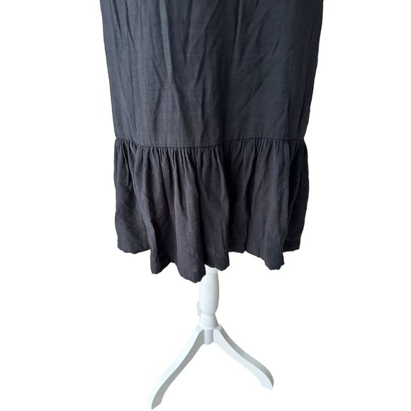 NINE WEST Black Drop Waist Ruffle Dress Size M - Picture 3 of 7